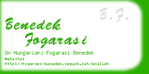 benedek fogarasi business card